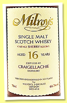 Craigellachie 16 yo 2008/2024 (66.7%, Milroy's Vintage Sherry Reserve, second-fill sherry butt, cask #80900934)
