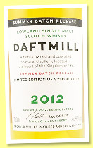 Daftmill 2012/2025 ‘Summer Batch Release’ (46%, OB, first fill bourbon, 5,250 bottles) 