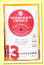 Dailuaine 13 yo 2008/2022 (46%, Hepburn’s Choice, sherry butt)