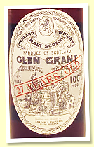 Glen Grant 27 yo (100 US proof, Gordon & MacPhail, Esquin Import for USA, securo cap, c1963)
Glen Grant 27 yo (100 US proof, Gordon & MacPhail, Esquin Import for USA, securo cap, c1963)