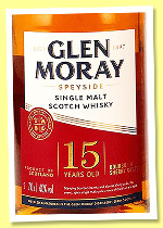 Glen Moray 15 yo (40%, OB, Bourbon & Sherry cask, +/-2025)