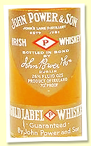 John Power & Son 'Gold Label' (70 proof, OB, 1970s)
