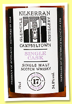 Kilkerran 17 yo 2007/2024 (54.8%, OB, 20th anniversary opening of Glengyle Distillery, refill sherry hogshead, 244 bottles) Kilkerran 17 yo 2007/2024 (54.8%, OB, 20th anniversary opening of Glengyle Distillery, refill sherry hogshead, 244 bottles)
