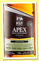M&H 2019/2022 'Ex-Rye Casks' (56.7%, OB, APEX, Israel, 2,111 bottles) M&H 2019/2022 'Ex-Rye Casks' (56.7%, OB, APEX, Israel, 2,111 bottles)