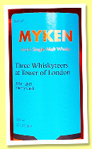 Myken 5 yo 2016/2021 (57.15%, OB for Three Whiskyteers, Norway, sherry cask, cask #R035, 64 bottles) Myken 5 yo 2016/2021 (57.15%, OB for Three Whiskyteers, Norway, sherry cask, cask #R035, 64 bottles)