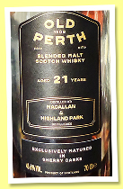 Old Perth 21 yo 'Macallan & Highland Park' (43.6%, Morrison Scotch Whisky Distillers, blended malt, oloroso sherry casks, 2025) Old Perth 21 yo 'Macallan & Highland Park' (43.6%, Morrison Scotch Whisky Distillers, blended malt, oloroso sherry casks, 2025)