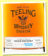 Teeling 17 yo (56.5%, OB, American Express Private Cask, cognac cask, cask #16578, 2022) Teeling 17 yo (56.5%, OB, American Express Private Cask, cognac cask, cask #16578, 2022)