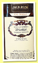 Willett 3 yo ‘OG Wheat’ (60.3%, OB, Family Estate, Jack Rose Dining Saloon, Single Barrel Bourbon, cask #9847, 2025)