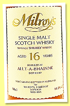 Allt-A-Bhainne 16 yo 2008/2025 (63.4%, Milroy’s Vintage Sherry Reserve, third-fill sherry butt, cask #80900249) Allt-A-Bhainne 16 yo 2008/2025 (63.4%, Milroy’s Vintage Sherry Reserve, third-fill sherry butt, cask #80900249)