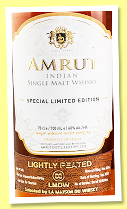 Amrut ‘Lightly Peated’ (60%, OB, India, for LMDW Singapore, 15th Anniversary, ex-bourbon, +/-2022) 