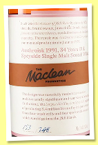 Auchroisk 34 yo 1991/2025 (44.4%, The Maclean Foundation, virgin oak, cask #572002, 248 bottles) Auchroisk 34 yo 1991/2025 (44.4%, The Maclean Foundation, virgin oak, cask #572002, 248 bottles)