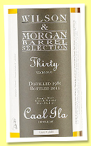 Caol Ila 30 yo 1980/2011 (58.8%, Wilson & Morgan, Barrel Selection, bourbon, cask #4688, 196 bottles)