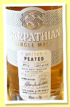 Carpathian Single Malt ‘Peated’ (46%, OB, Romania, bourbon, cask #2975, 321 bottles, 2024) Carpathian Single Malt ‘Peated’ (46%, OB, Romania, bourbon, cask #2975, 321 bottles, 2024)