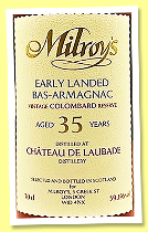 Ch&acirc;teau de Laubade 35 yo 1989/2025 &lsquo;Early Landed Bas Armagnac&rsquo; (59.1%, Milroy&rsquo;s of Soho, Colombard Reserve) 