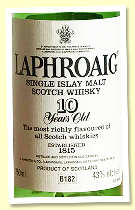 Laphroaig 10 yo (43%, OB, Hiram Walker US import &lsquo;B182&rsquo;, -/+ 1995)&nbsp; 