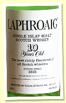 Laphroaig 10 yo (90 US proof, OB, Regal Brands US import, 750ml, rotation 1988) 
