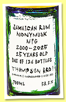 Monymusk 25 yo 2000/2025 (53.5%, Thompson Bros., Jamaica, 126 bottles) Monymusk 25 yo 2000/2025 (53.5%, Thompson Bros., Jamaica, 126 bottles)