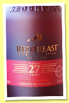 Redbreast 27 yo &lsquo;Batch B2/2019&rsquo; (53.5%, OB, single pot still, 2019)