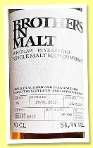 Whitlaw 10 yo 2015/2025 (56.9%, Brothers in Malt, refill sherry butt, cask #22, 550 bottles) 