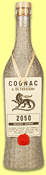 An organic cognac, presented in an amusing pl