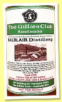 Balblair 21 yo 1990/2011 (57.9%, The Gillies Club Australia, 34th bottling, cask #169, 300/582 bottles) Balblair 21 yo 1990/2011 (57.9%, The Gillies Club Australia, 34th bottling, cask #169, 300/582 bottles)