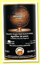 Benriach 18 yo 2007/2025 (49.8%, Fadandel, refill bourbon hogshead, cask #700193, 109 bottles)