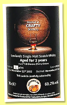 Crafty 3 yo 2022/2025 (60.2%, Fadandel, 1st fill oloroso octave, cask #PC0011, 75 bottles) Crafty 3 yo 2022/2025 (60.2%, Fadandel, 1st fill oloroso octave, cask #PC0011, 75 bottles)