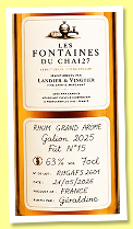 Galion 2025/2026 &lsquo;Grand Ar&ocirc;me&rsquo; (63%, Landier & Vingtier, Les Fontaines du Chai 27, Martinique, cask #15)