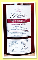 Giboin 1998/2026 (45.5%, OB for Korea Brandy Society, Borderies, barrique, cask #G423)