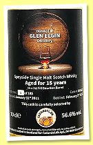 Glen Elgin 15 yo 2011/2026 (55.6%, Fadandel, 1st fill bourbon barrel, cask #800663, 185 bottles) Glen Elgin 15 yo 2011/2026 (55.6%, Fadandel, 1st fill bourbon barrel, cask #800663, 185 bottles)