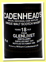 Glenlivet 18 yo 1972/1990 (54.9%, Cadenhead, black dumpy, 75cl)