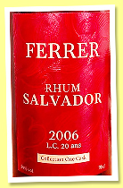 Salvador 20 yo 2006/2026 &lsquo;L.C.&rsquo; (59%, Ferrer, One Cask, El Salvador)