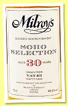 Soho Selection 30 yo 1994/2025 &lsquo;VAT #3&rsquo; (49.5%, Milroy&rsquo;s, peated cask, blended Scotch) 