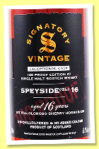 Speyside (GL) 16 yo &lsquo;Exceptional Cask #7&rsquo; (57.1%, Signatory Vintage, 100 Proof series, 1st fill oloroso hogshead, 2024)