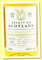 Strathmill 14 yo 2011/2025, (55%, Spirit of Scotland, James Gordon, refill bourbon barrel, cask #805666, 174 bottles) Strathmill 14 yo 2011/2025, (55%, Spirit of Scotland, James Gordon, refill bourbon barrel, cask #805666, 174 bottles)