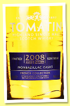 Tomatin 12 yo 2008/2021 (46%, OB, French Collection, 3-year Monbazillac cask finish)