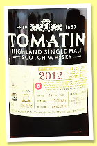 Tomatin 13 yo 2012/2025 (58%, OB, for Singapore 60th Anniversary, matured in cabernet sauvignon barrique, cask #43854, 278 bottles)