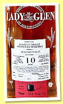 Dalmunach 10 yo 2016/2026 (63.6%, Lady of the Glen, 1st fill oloroso finish, 226 bottles) 