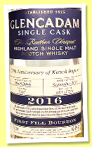 Glencadam 2016/2026 (62.4%, OB for 50th Anniversary of Kirsch Import, first fill bourbon, cask #2591, 238 bottles)