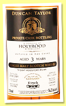 Holyrood 3 yo 2021/2024 (54.2%, Duncan Taylor, sherry hogshead, cask #12148, 382 bottles) Holyrood 3 yo 2021/2024 (54.2%, Duncan Taylor, sherry hogshead, cask #12148, 382 bottles)