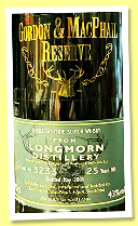 Longmorn 25 yo (43%, Gordon & MacPhail Reserve, sherry, cask #3233, 2001)