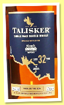 Talisker 32 yo 1993/2026 (58.4%, Ob, for Kirsch Import 50th Years, new charred American oak, 156 bottles) Talisker 32 yo 1993/2026 (58.4%, Ob, for Kirsch Import 50th Years, new charred American oak, 156 bottles)