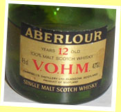 Aberlour 12yo ‘VOHM’ (43%, OB, Cognac-shaped bottle, 80’s)