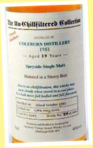 Coleburn 19yo 1981/2001 (46%, Signatory Unchillfiltered, sherry, dist 22/10/81)