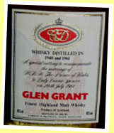 Glen Grant 1948 and 1961/1981 (40%, G&M, Royal Marriage)