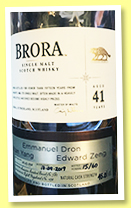 Brora 41 yo 1978/2019 (45%, OB, Casks of Distinction, for Emmanuel Dron, Bihan Yang and Edward Zeng, ASB and refill hogshead) Brora 41 yo 1978/2019 (45%, OB, Casks of Distinction, for Emmanuel Dron, Bihan Yang and Edward Zeng, ASB and refill hogshead)