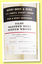 Classic Islay (44.2%, Berry Bros & Rudd, blended malt, +/-2018) Classic Islay (44.2%, Berry Bros & Rudd, blended malt, +/-2018)