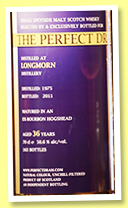 Longmorn 36 yo 1975/2011 (50.6%, The Perfect Dram, bourbon hogshead, 163 bottle Longmorn 36 yo 1975/2011 (50.6%, The Perfect Dram, bourbon hogshead, 163 bottle