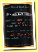 Highland Park 13yo 1992/2005 (50%, James MacArthur for The Way of Spirits)