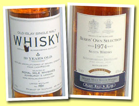 Bunnahabhain 33yo (45.5%, Royal Mile Whiskies, cask #6249, 201 bottles)